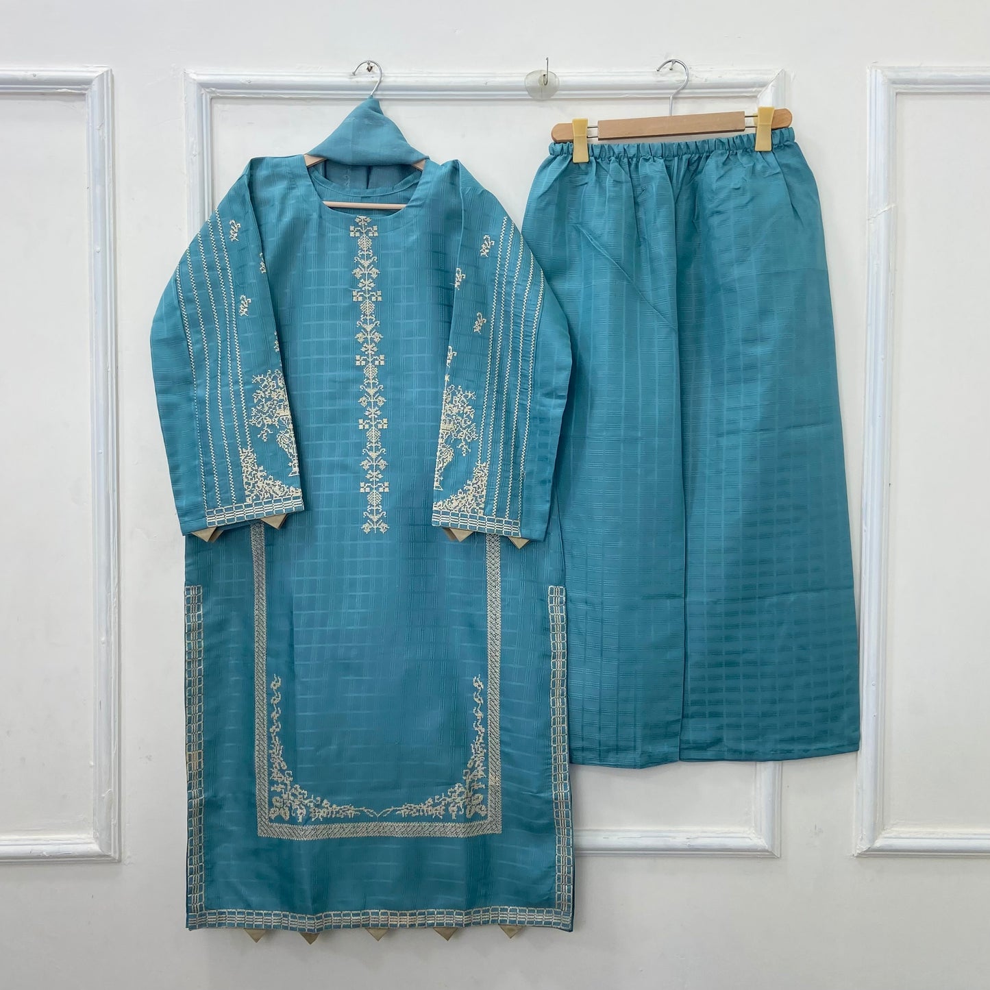 Eid Edit: Embroidered 3PC (Premium Cotton) D-456