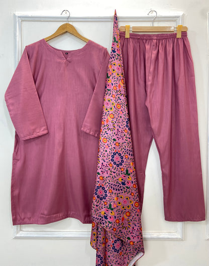 Woolen Shawl Luxe 3PC (Raw Silk) D-168
