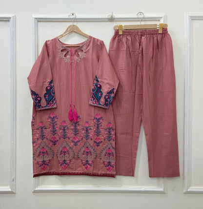 Embroidered 2PC (Cotton) D-539