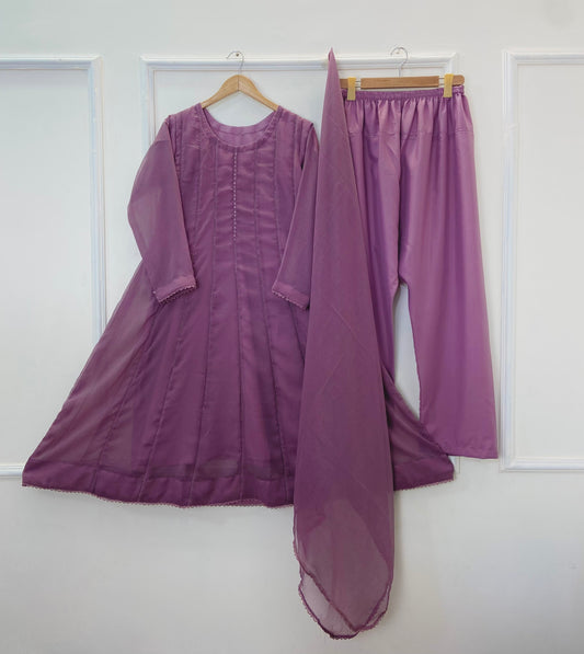 Flowy Glamour Frock 3PC (Chiffon) D-262