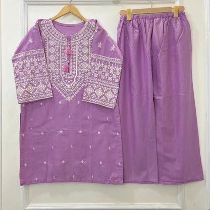 Cross-Stitched Embroidered 2PC (Khaddar) D-383