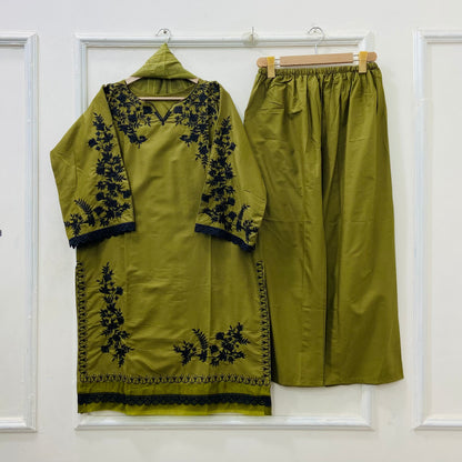 Jall Embroidered 3PC (Cotton) D-519