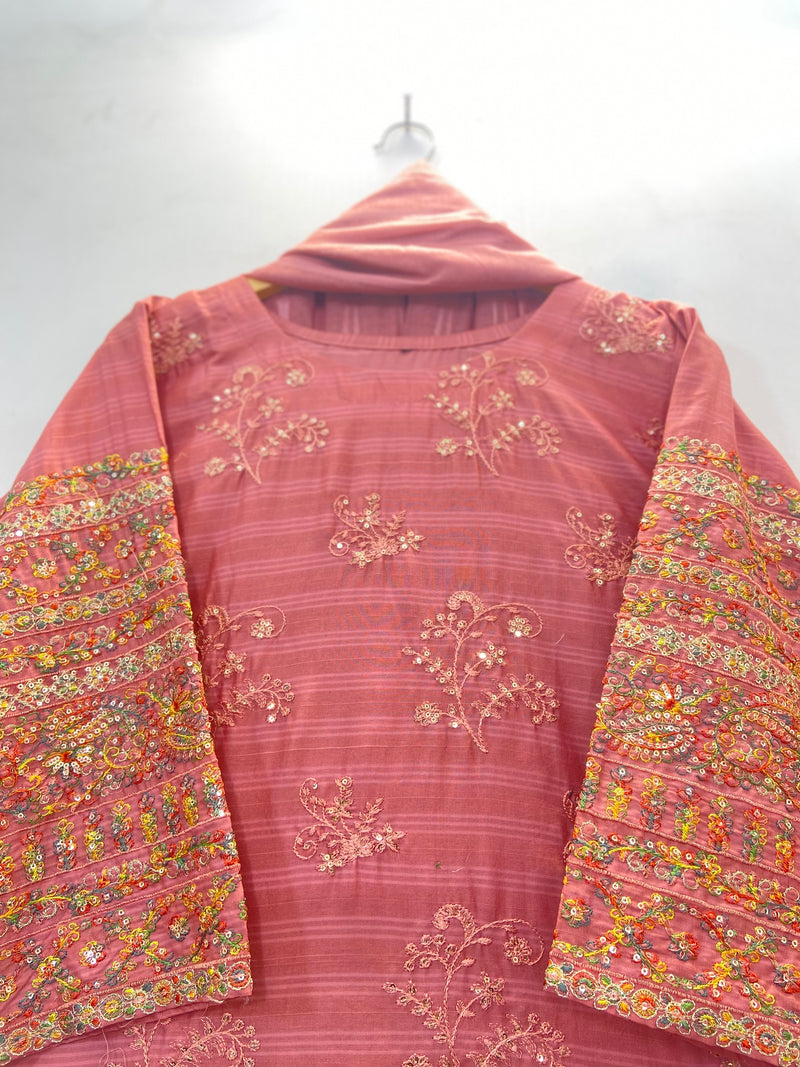 Sequins Embroidered Chic 3PC (Cotton Lawn) D-34