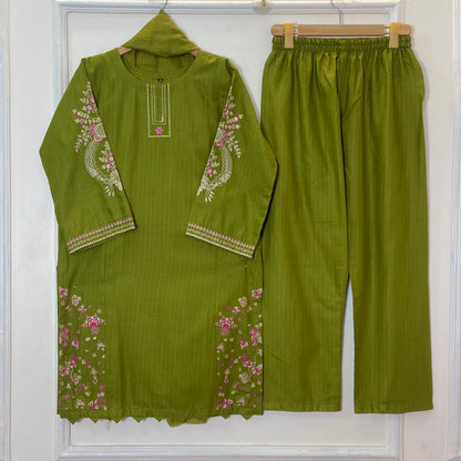 Petal Posh Embroidered 3PC (Khaddar) D-298