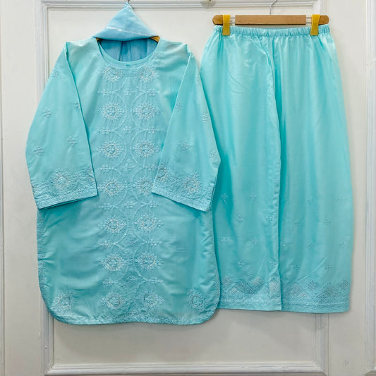 Embroidered 3PC (Premium Cotton) D-393
