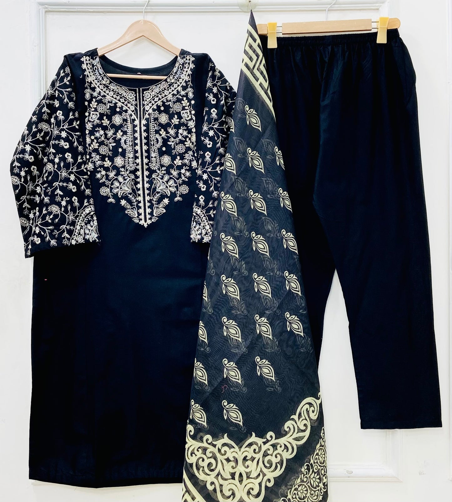 Embroidered Long | 3PC Cotton D-640