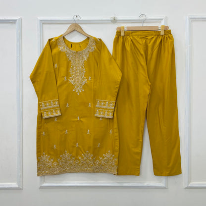 Fairy Embroidered 2PC (Premium Cotton) D-412