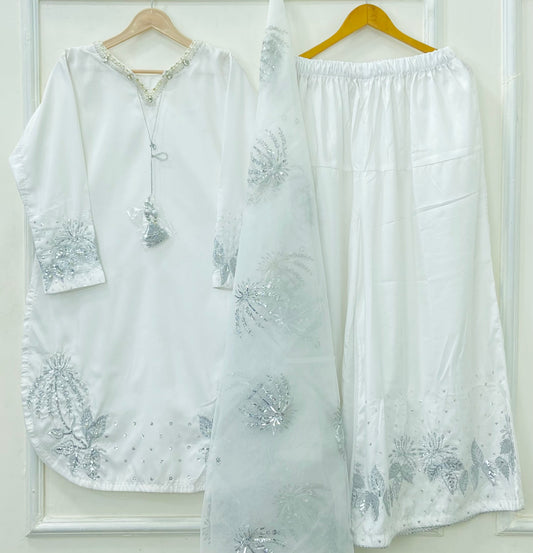 Laila Embroidered 3PC (Sheesha Silk) D-460