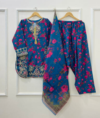 Eid Edit: 3PC (Bana Dora Silk) D-513