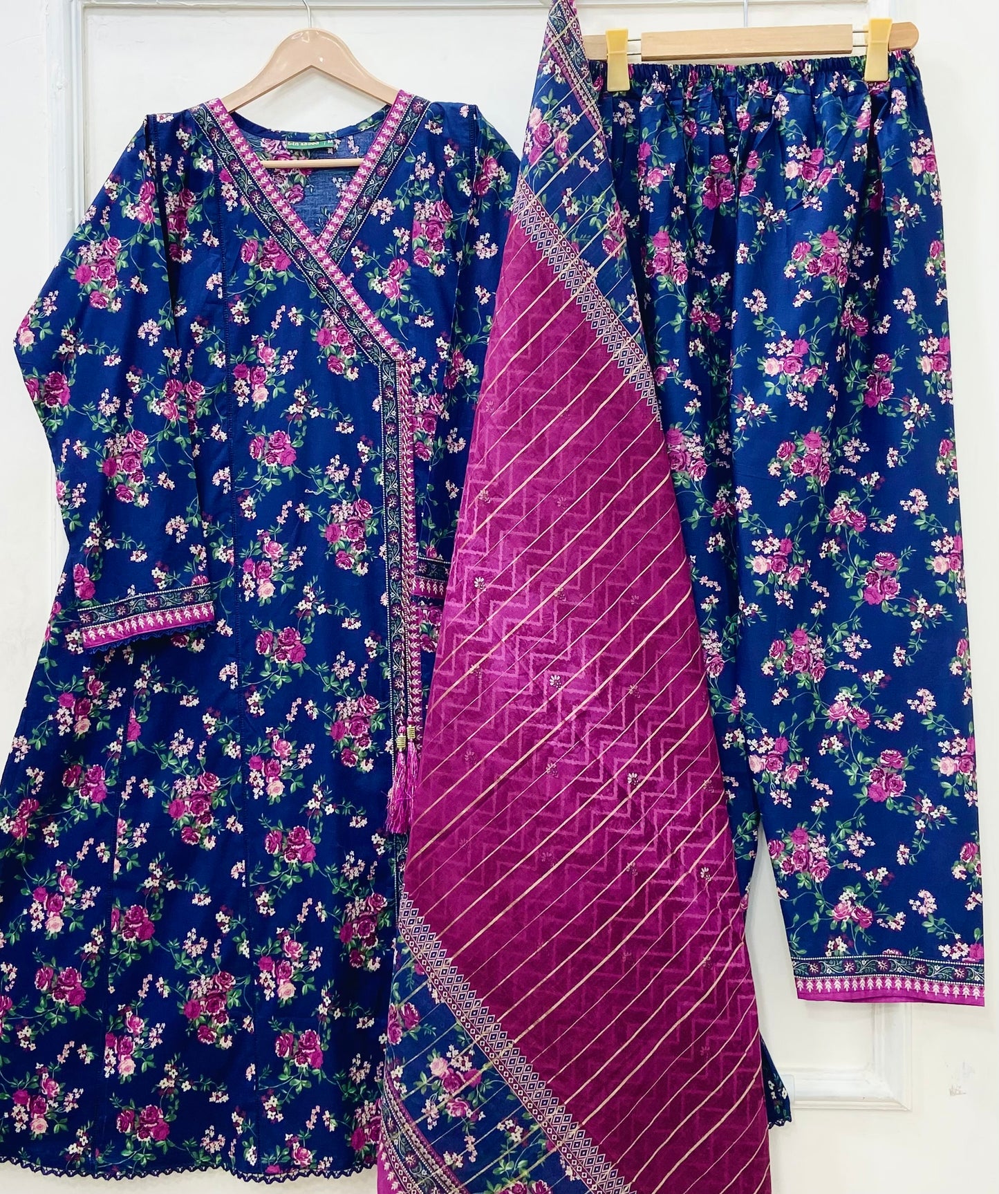 Angrakha Frocks | 3PC Binsaeed Lawn D-653