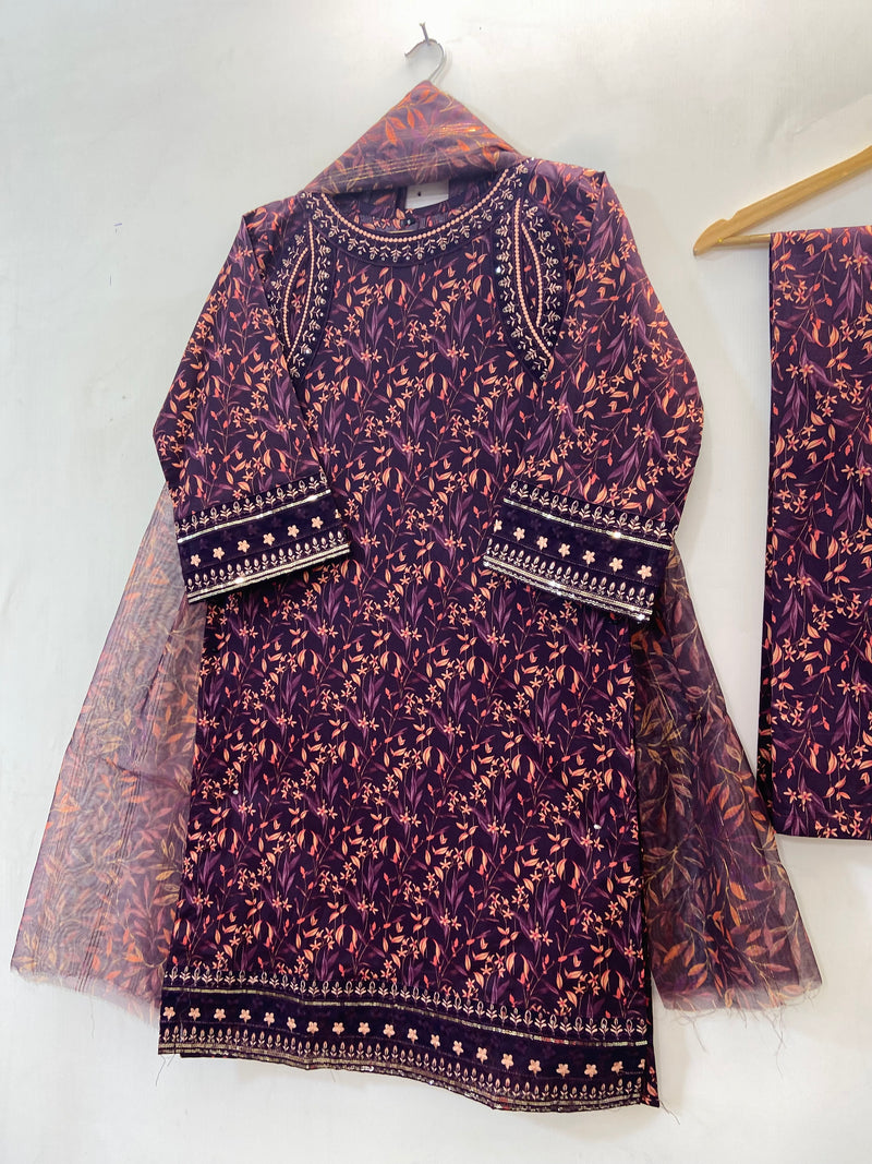 Embroidered 3PC "Best Selling" (Lawn) 14
