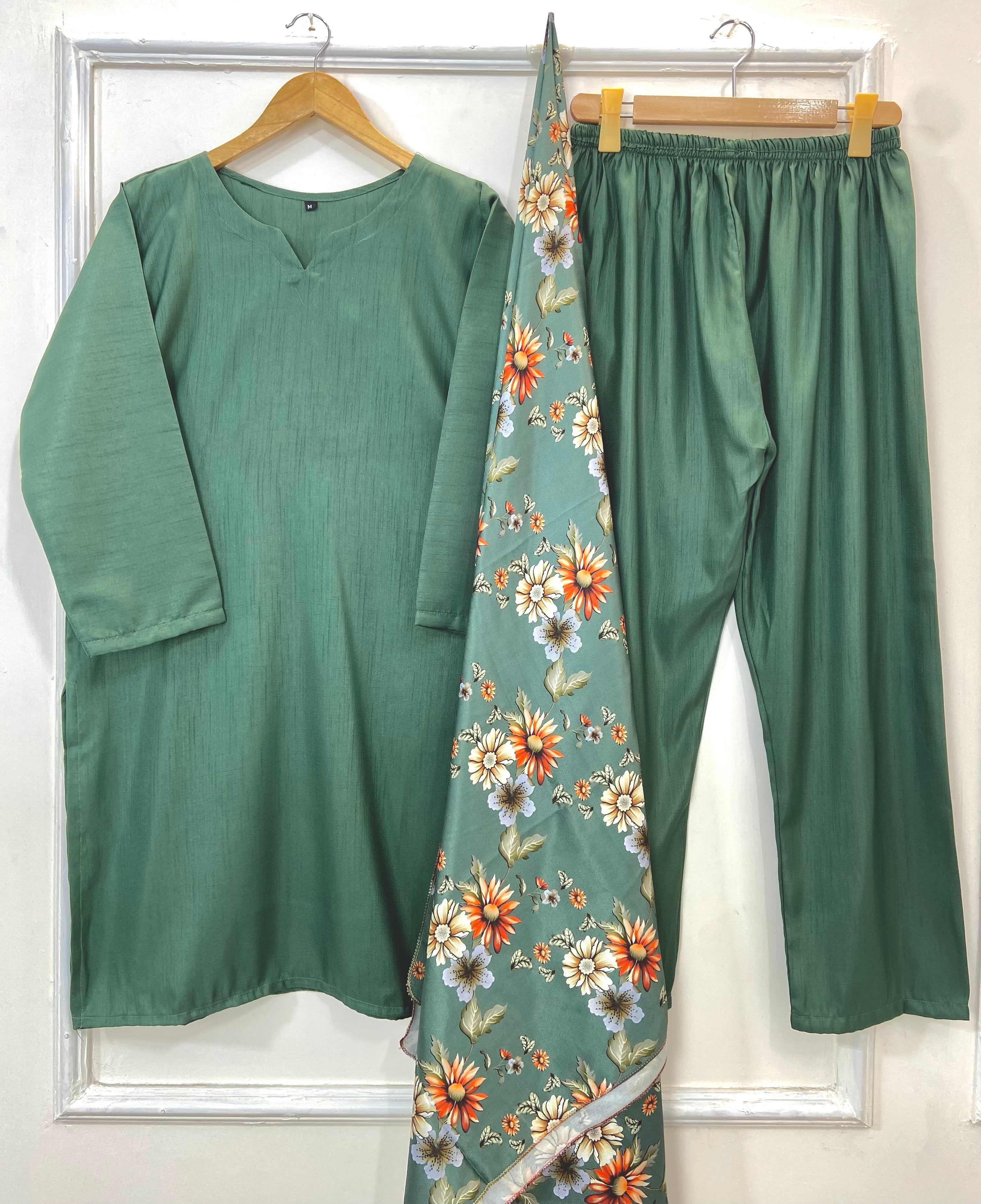 Woolen Shawl Luxe 3PC (Raw Silk) D-168