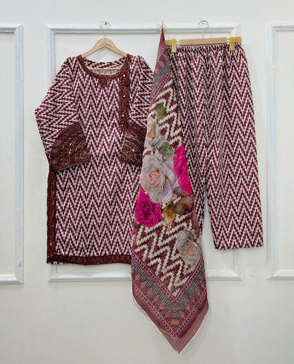 D-367  Bold Zebra 3PC (Bana Dora Silk)