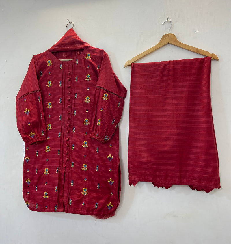 Happy Sunflower Co-Ord Set 3PC (Cotton Lawn) D-35