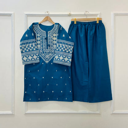 Cross-Stitched Embroidered 2PC (Khaddar) D-383