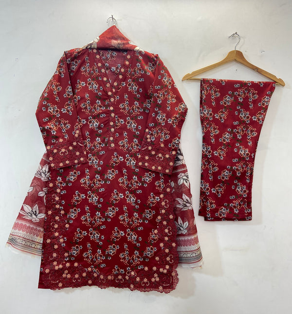 Chicken Kari Embroidered 3PC (Lawn) 15