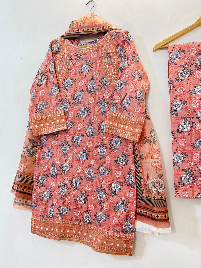 Embroidered 3PC "Best Selling" (Lawn) 14