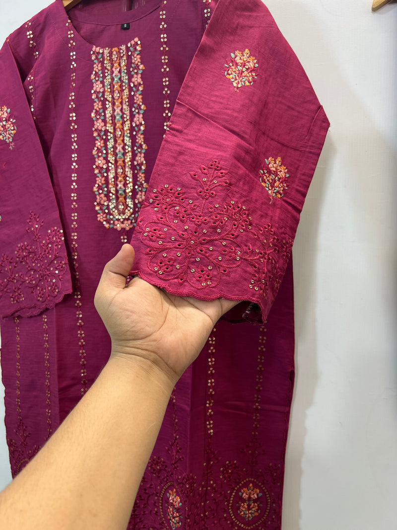 Chicken Kari 3PC (Cotton Lawn) 05-Hot Pink