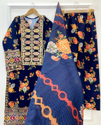Chandni 3PC (Silk) D-211