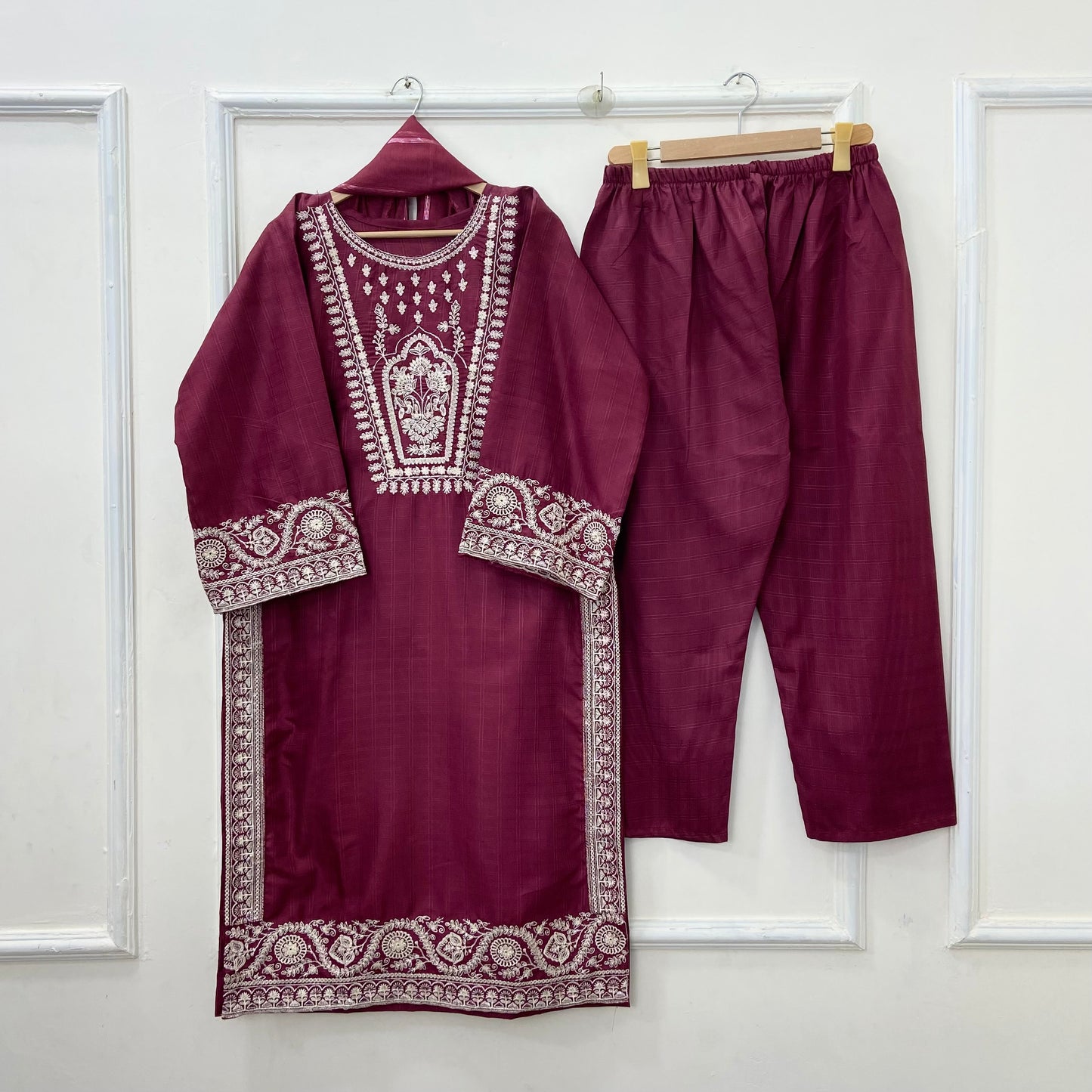 Eid Edit: Embroidered 3PC (Premium Cotton) D-450