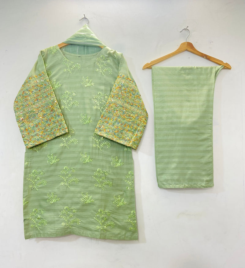 Sequins Embroidered Chic 3PC (Cotton Lawn) D-34