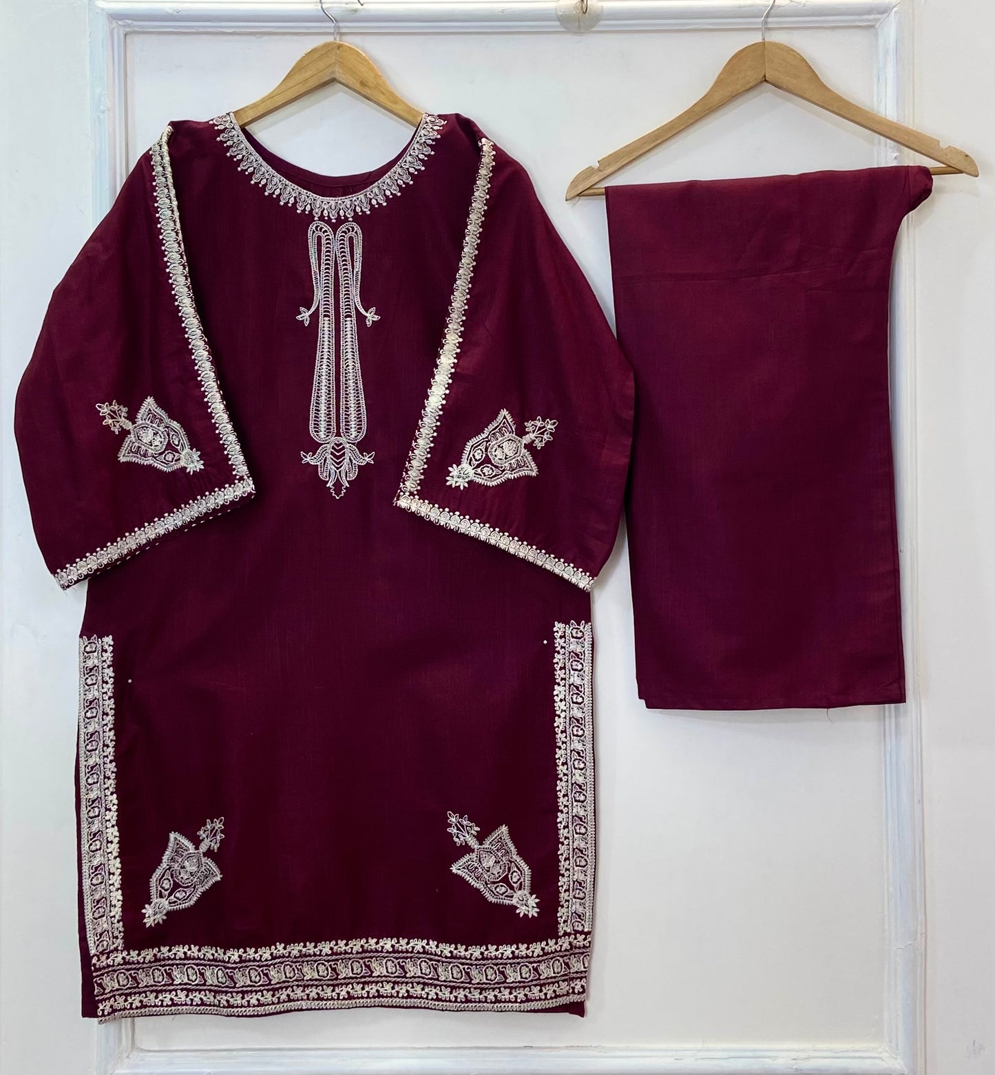 Front & Back Embroidered 2PC (Khaddar) D-320