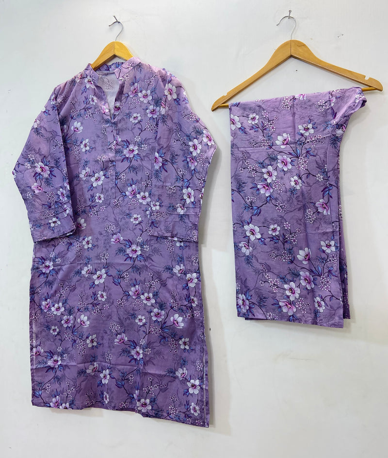 Printed Long Length 2-piece (Lawn) D- 42