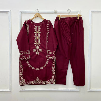 Embroidered 2PC (Premium Cotton) D-455