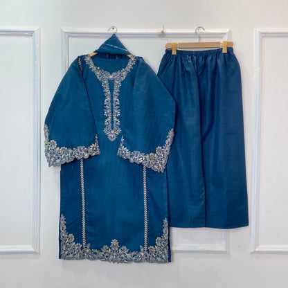 Rich Cutwork Embroidered 3PC (Premium Cotton) D-375