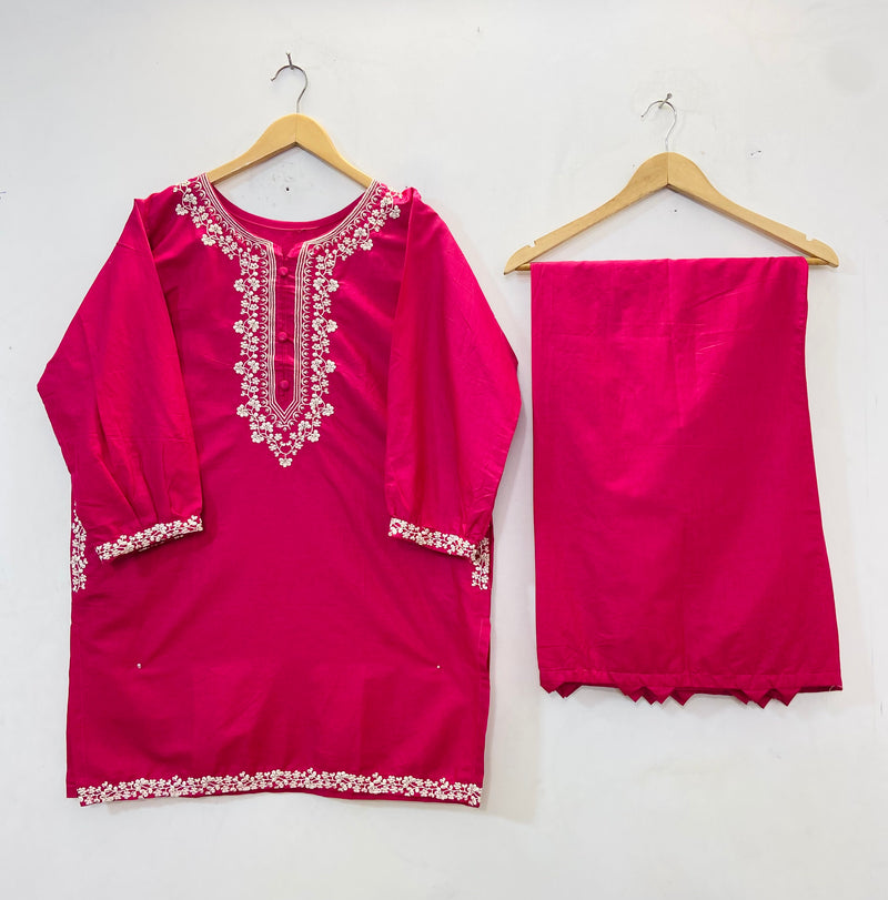 Embroidered Pocketful Co-Ord Set (Cotton) D-77