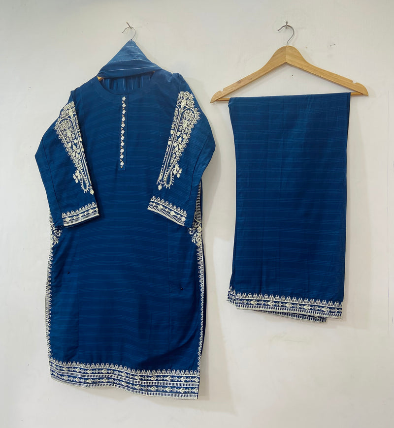 Embroidered Pocket Style 3PC (Cotton Lawn) D-41