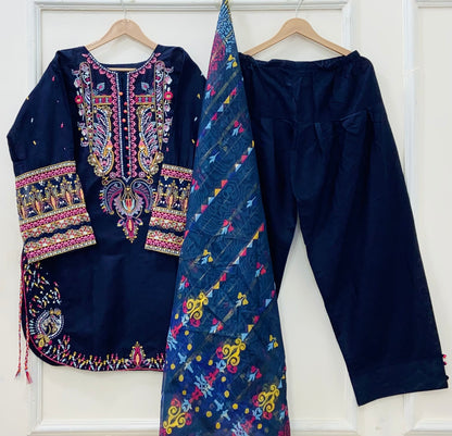 Bulbul Farshi | 3PC Lawn Cotton D-581