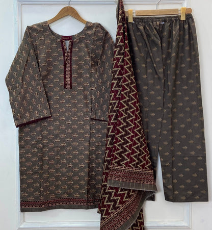 Bin Saeed's Winter Edit: 3PC (Khaddar) D-305