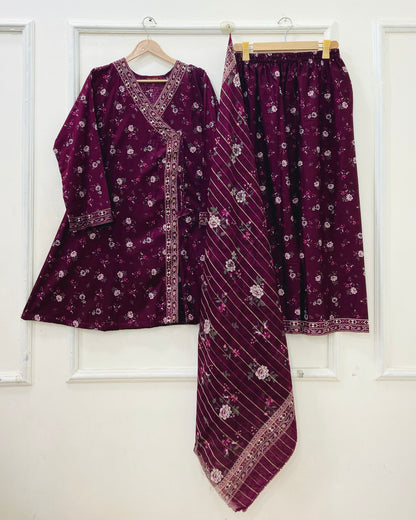 Short Frocks | 3PC Binsaeed Lawn D-670