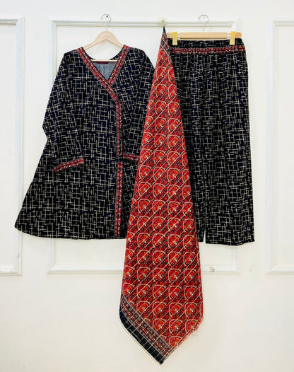 Short Frocks | 3PC Binsaeed Lawn D-670