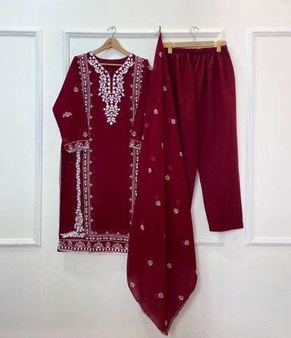 Gulnaar Embroidered 3PC (Chiffon) D-372