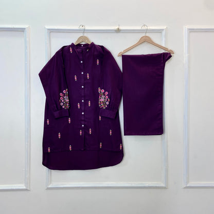 Cozy Embroidered Co-Ord Set (Khaddar) D-261