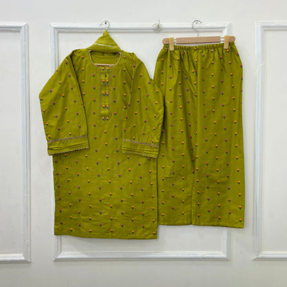 Tulip Embroidered 3PC (Premium Cotton) D-442