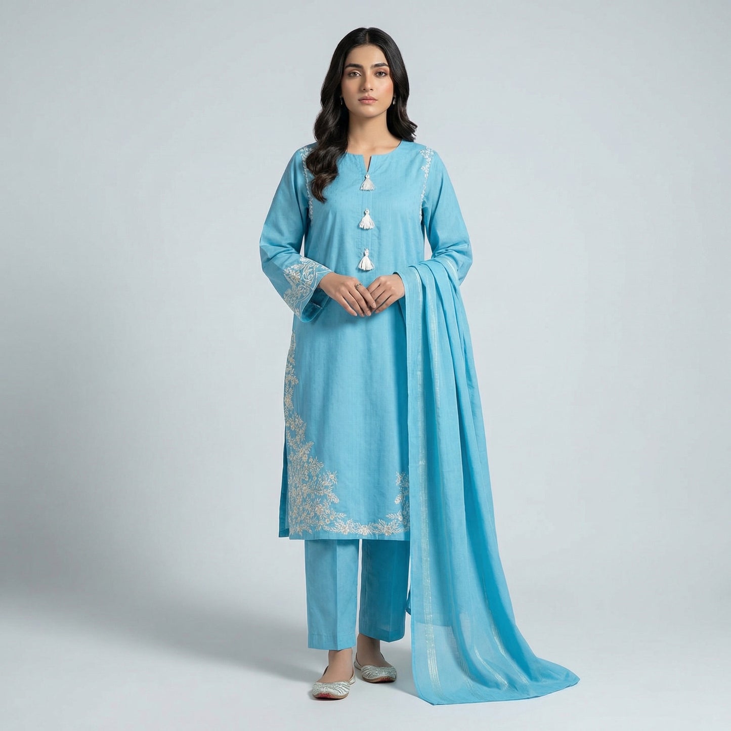 Festive Embroidered | 3PC Cotton D-574