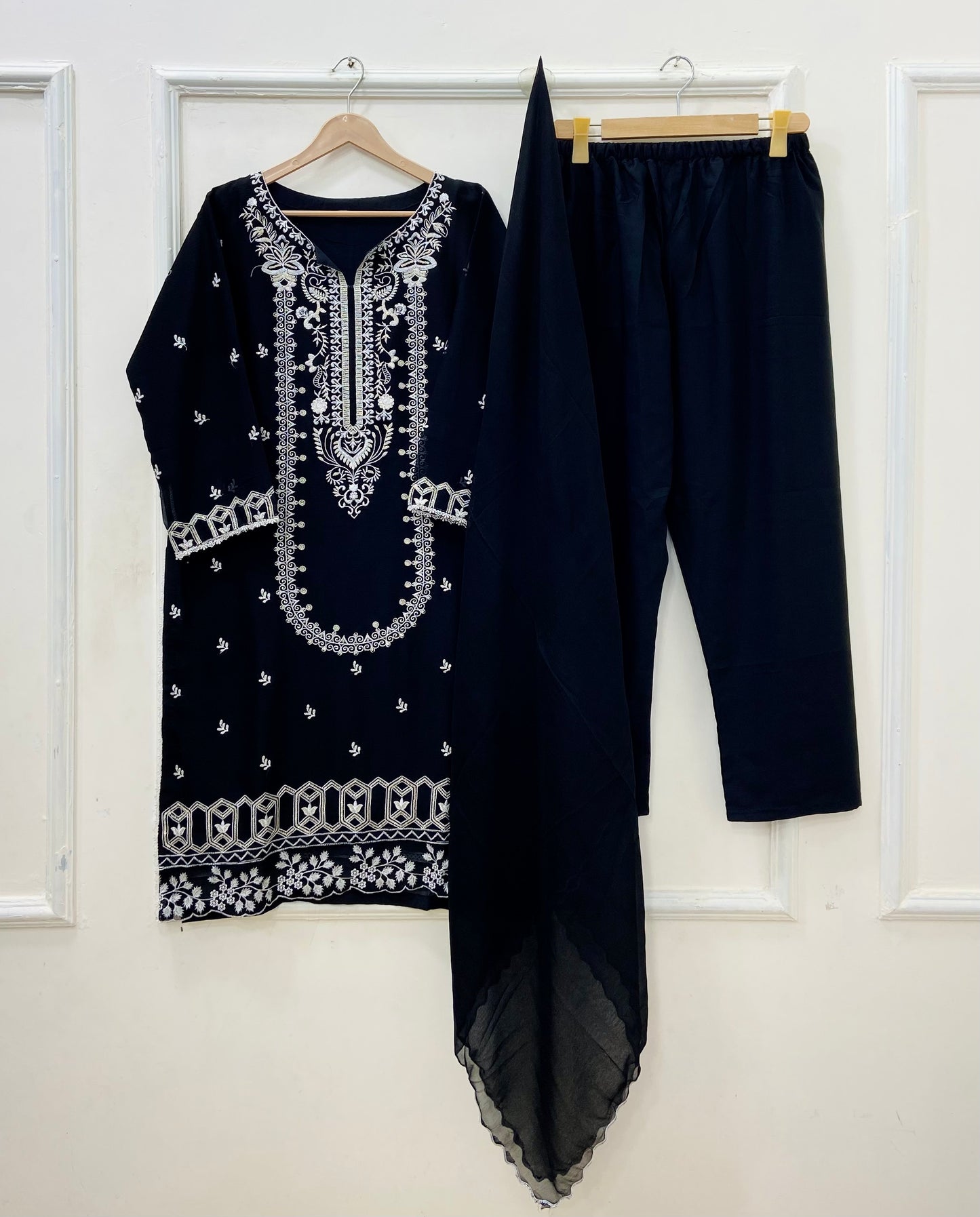Long Embroidered | 3PC Cotton D-591