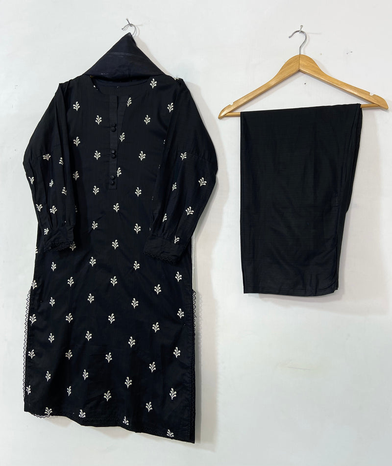 Embroidered Black Articles 3PC (Cotton Lawn) 20