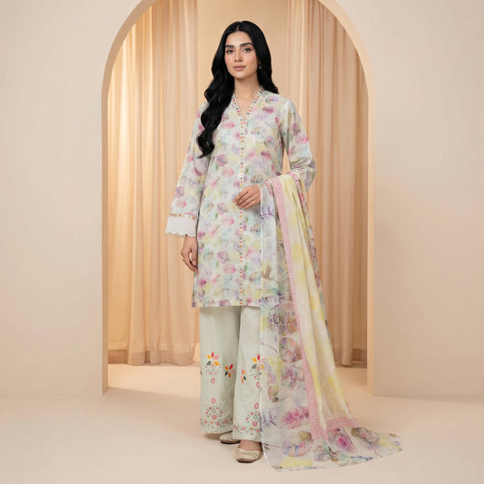 Eid Edit | 3PC Lawn D-607 (Best Selling)
