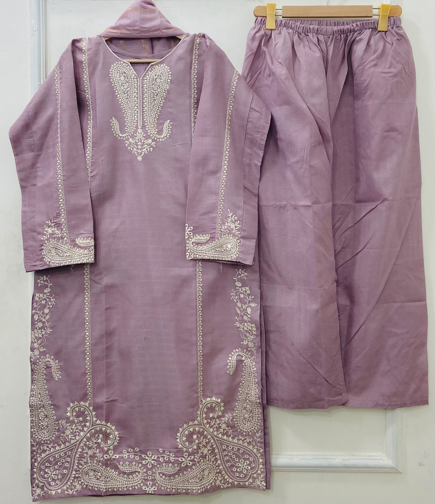 Long Embroidered | 3PC Cotton D-544