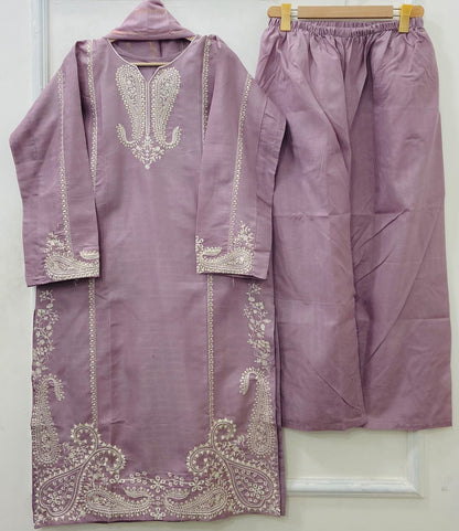Long Embroidered | 3PC Cotton D-544