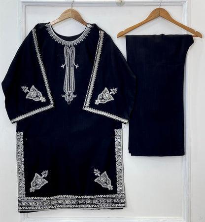 Front & Back Embroidered 2PC (Khaddar) D-320