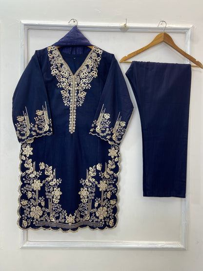 Richly Embroidered Luxe 3PC (Khaddar) D-276