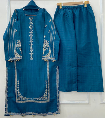 Eid Edit: Embroidered 3PC (Premium Cotton) D-456