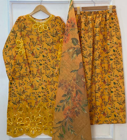 Sparkle Embroidered Beauty 3PC (Bana Dora) D-345