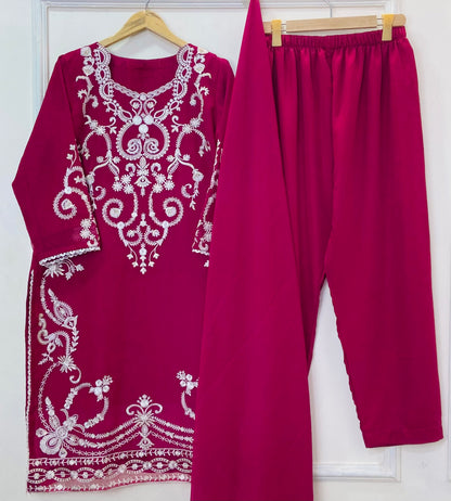 Aafreen Embroidered 3PC (Chiffon) D-374