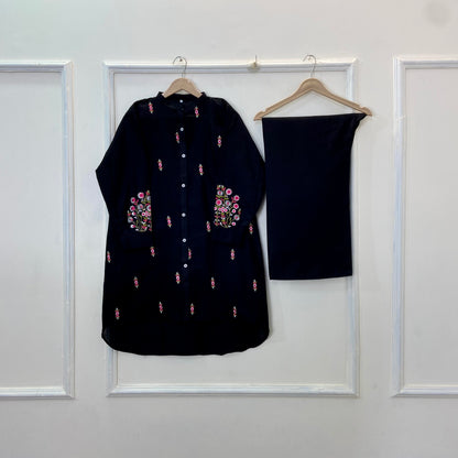 Cozy Embroidered Co-Ord Set (Khaddar) D-261